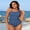 Blue, variant on BeautyIn Style Ribbed One Piece Swimsuit Women One Shoulder Scalloped Bathing Suit 1 Piece Swim Suit Modest Monokini Swimwear