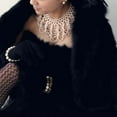 thumbnail image 7 of AYYUFE Elegant Women Hollowed Imitation Pearl Choker Bib Collar Statement Necklace, 7 of 7