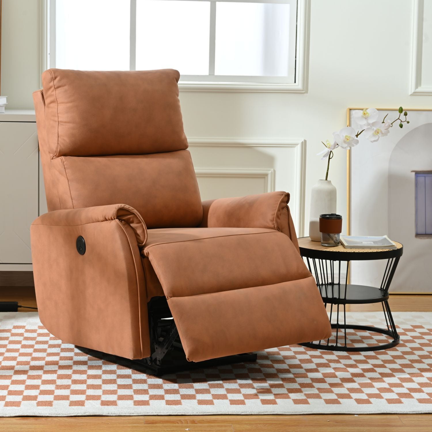 Electric Power Recliner Chair Fabric, Reclining Chair for Bedroom