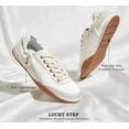 thumbnail image 3 of LUCKY STEP Retro Lightweight Fashion Sneakers Comfort Satin Ballet Casual Shoes,White,Womens, 3 of 11