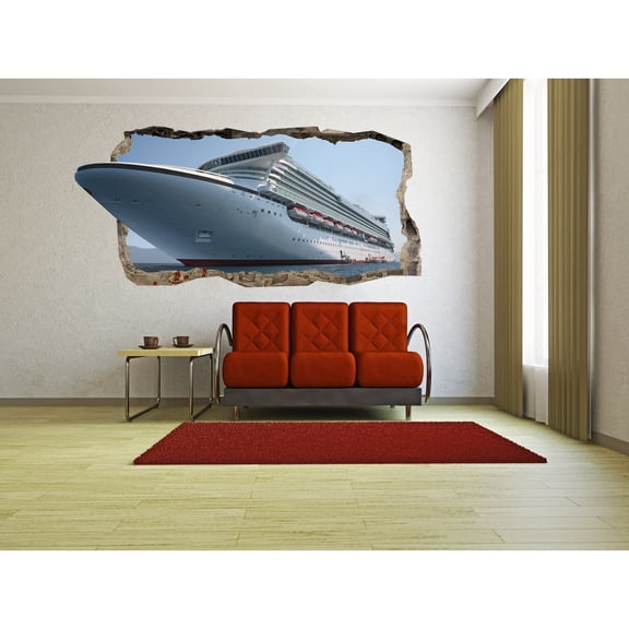 Startonight 3D Mural Wall Art Photo Decor Cruise Ship Amazing Dual View Surprise Wall Mural Wallpaper for Bedroom Travel Art Large 47.24 ‘’ By 86.61 ‘’