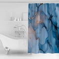 thumbnail image 2 of Gold Blue Marble Texture Shower Curtain Set ，Waterproof Fabric Shower Curtains Abstract Water Ripple Gradient Shower Curtains for Bathroom,Bathroom Decor 60"x72", 2 of 6