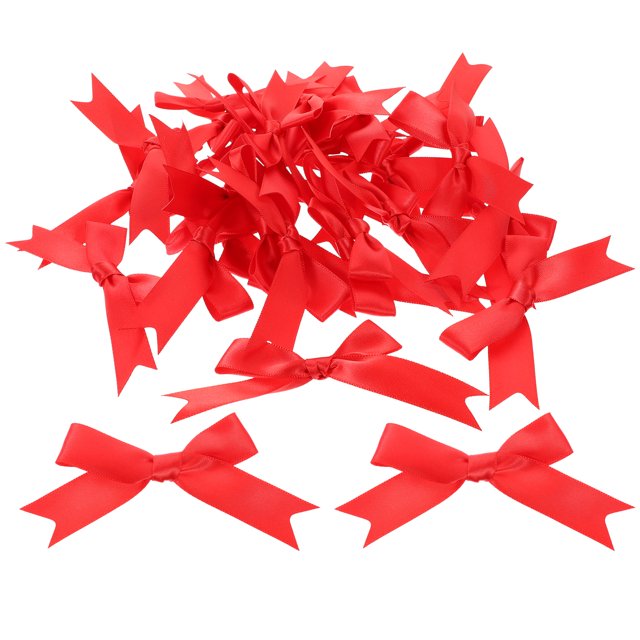 Shisuyan Red Polyester Bows 30Pcs 3.7X2In For Diy Projects And Events