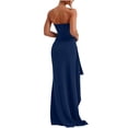 thumbnail image 4 of Vestido de Longitud de Rodilla, Color Sólido Estampado en Caliente Perspectiva Envoltura de Ropa Interior para el Pecho Y el Abdomen, 4 of 7