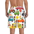 thumbnail image 3 of Kll Transports With Animals Men'S Casual Summer Beach Shorts Hawaiian Shorts With Pockets-3x-Large, 3 of 9
