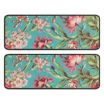 Kitchen Rugs Sets Of 2,Pioneer Flower Floral Print Pattern Anti Fatigue Kitchen Mat Rugs Non Slip Washable,Decorative Kitchen Floor Mats for Kitchen,Sink,Laundry,17"x47" 17"x47"