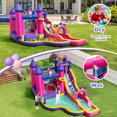 thumbnail image 4 of Costway Inflatable Water Slide with Climbing Wall Basketball Hoop Splash Pool 680W Blower, 4 of 10