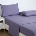 thumbnail image 4 of Chezmoi Collection Liam 7-Piece Dusty Purple Bed in a Bag Queen Comforter Set with Sheets Medallion Embossed Bedding Set, 4 of 9