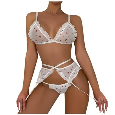 

Christmas Gifts for Women UHEOUN Sexy Lingerie for Women Plus Size Lace Sheer Lingerie Sets with Garter Belt Lace Teddy Babydoll Bodysuit for Women Naughty for Play Christmas Clearance Sale