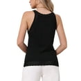 thumbnail image 3 of INSPIRE CHIC Crochet Knit Tank Tops for Women's Summer Casual High Neck Cami Sleeveless Sweater Vest Top XL Black, 3 of 6