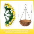 thumbnail image 2 of Artificial Hanging Flowers in Basket, Fake Silk Hanging Planter, Faux Colorful Daisy Vines Arrangement with Coconut Lining Baskets Outdoors Indoors Courtyard Spring Decor(Darkorchid), 2 of 5