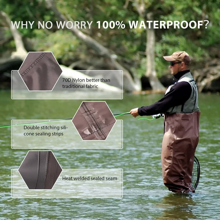 Durable Chest Fishing Waders with Boots - 5.96 - Fish confidently and stay  dry with Sunocity!