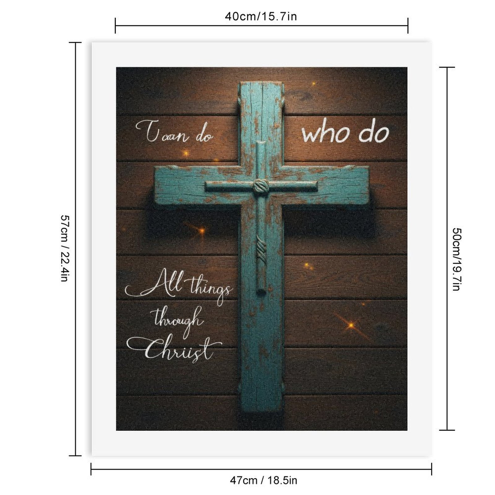 Paint By Numbers Kit for Adults Beginner - DIY Rustic Wooden Cross Wall Art Canvas Painting Kits for Adults, Frameless Paint By Number for Adults for Home Wall Decor 16x20 Inch