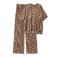thumbnail image 2 of MINTREUS Lounge Sets for Women Knit Short Sleeve Tops and Long Pants Soft Comfy Pajamas Set Oversized 2 Piece Outfits S-2X, 2 of 8