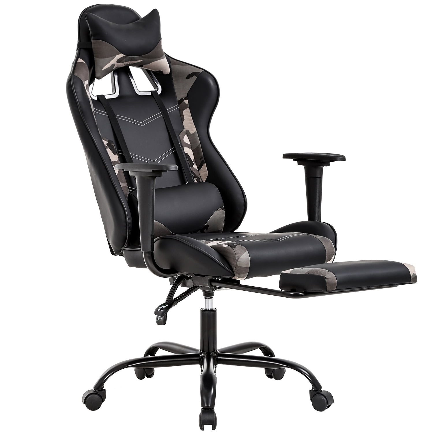 Lumbar Cushion+Headrest High-Back PU Leather Gamer Chair Ergonomic Office Chair 