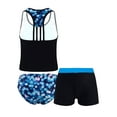 thumbnail image 4 of Haitryli Kids Girls 3Pcs Tankini Swimsuit Floral Print Racer Back Tank Top with Bottoms Boyshorts Beach Bathing Suit Blue 12, 4 of 7