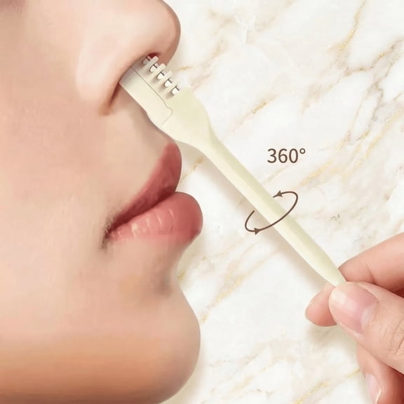 3PCS Gentle Painless Nose Hair Trimmer Set (Unisex) – Portable Manual 360° Rotating Dual-Head, Safe Facial Hair Grooming Tool, Reusable & Washable