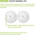 thumbnail image 6 of Champion Sports 9" Hollow Plastic Baseball Set - Athletic Baseball Equipment - Practice Baseballs Plastic Hollow - Regulation Size Balls - Fun for All Ages - Lightweight/Durable - Set of 12, 6 of 9