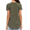 thumbnail image 2 of Uhndy Women's Short-Sleeved Solid Color Zipper Shirt, 2 of 2