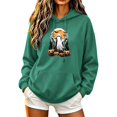 thumbnail image 2 of Molidfa Womens Retro Ghost Hoodie Pumpkin Patch Graphic Oversized Pullover Sweatshirt, 2 of 5