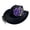 Purple, variant on EOYWHK Men Western Rose Embroidered Cowboy Hat Wide Brim Felt Cowgirl Hat with Adjustable Chin Strap for Western Party Costume, Blue