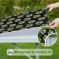 thumbnail image 6 of Black Soccer Balls with Green Elements Pattern Square Fitted Tablecloth with Elastic Edge,Square Table Cover,Washable Elastic Table Cover for Home Kitchen Party Decor 34"x34", 6 of 6