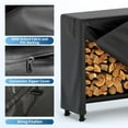 thumbnail image 6 of QinaQin 4 Ft Firewood Rack with Waterproof Cover,Outdoor Firewood Holder with Zipper,600Lb Max Weight Capacity,Full Covered,Powder-Coated Wood Storage Rack,Black, 6 of 9