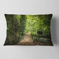 thumbnail image 2 of Designart Forest Way to Emerald Pool - Landscape Photo Throw Pillow - 12x20, 2 of 5