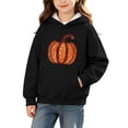 thumbnail image 3 of MKOSPLRT 3-14 Years Girls' Halloween Hoodie Kids Halloween Light Fleece Sweatshirts Spooky Season Graphic Pullover Tops with Pocket, 3 of 10