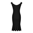 thumbnail image 3 of Olyvenn Women's Off Shoulder Ruffle Dress Vintage Bodycon Mermaid Party Elegant Dresses Evening Party Cocktail Dress Ball Gown Black 12, 3 of 5