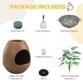 thumbnail image 4 of Eggloa6 Cat Plant Litter Box Set With Artificial Plants, Attached Scoop, Replaceable Litter Box Liners, Hidden Cat Litter Box Furniture, Brown, 4 of 7