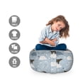 thumbnail image 2 of Constellation Storage Toy Bag Chair, Polar Bear Silhouettes with Stars Doodle Style Illustration, Stuffed Animal Organizer Washable Bag, Small Size, Pale Blue Black Bluegrey, by Ambesonne, 2 of 3