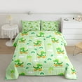 thumbnail image 2 of Manfei Cartoon Green Dinosaur 2pcs Bedding Comforter Set for Preppy Children Kids,Jungle Wildlife Dino Twin Comforter Sets,Woodland Animal Breathable Bedding Set,Super Cozy Room Decor, 2 of 8