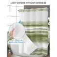 thumbnail image 4 of No Hook Shower Curtain with Snap in Liner,Vintage Sage Green Stripe Waterproof Bath Curtain Double Layers with See Through Top Window,Watercolor Ombre Line Hotel Shower Curtains 36x72in, 4 of 9