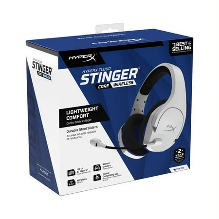 HyperX - Cloud Stinger Core Wireless Gaming Headset for PC, PS5, and PS4 - White