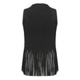 thumbnail image 5 of inhzoy Womens Western Cowgirl Tassels Vest Sleeveless Fringe Waistcoat Black S, 5 of 8