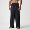 thumbnail image 2 of LODIENY Mens Track Pants Straight Leg Active Streetwear Elastic Waist Sweatpants Lightweight Relaxed Fit Trousers with Pockets Black M, 2 of 8