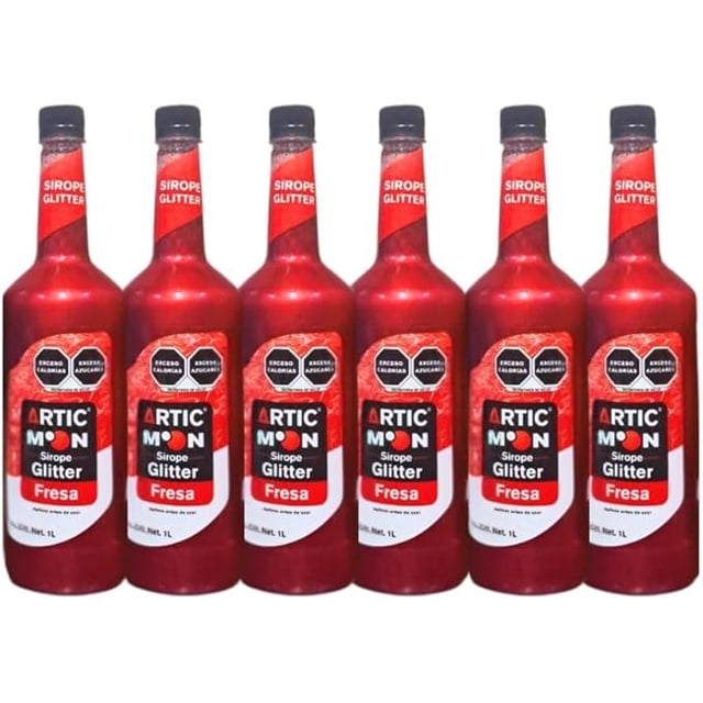 Kit de 6 Jarabes Kala Glitter Para Preparar Bebidas De 1 Lt Sabor Fresa