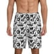 thumbnail image 1 of Balery Black White Halloween Pantalones cortos de pijama de punto de algodón para hombre con cinturilla y bolsillos-Small, 1 of 6