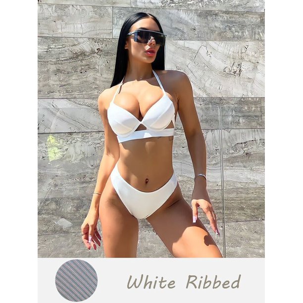 Andzhelika sólido Push Up Bikinis mujeres vendaje Bikini conjuntos traje de baño Sexy Halter dos piezas ropa de playa 2022 traje de baño Tan Jianjun unisex