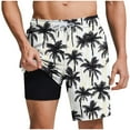 thumbnail image 3 of VBTAPA Mens Hawaii Swim Trunks Lightweight Drawstring Beach Shorts Tropical Summer Board Shorts with Mesh Lining Today's Sales Black M, 3 of 7
