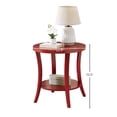 thumbnail image 2 of Roundhill Furniture Perth Round End Table with Shelf, Red, 2 of 7