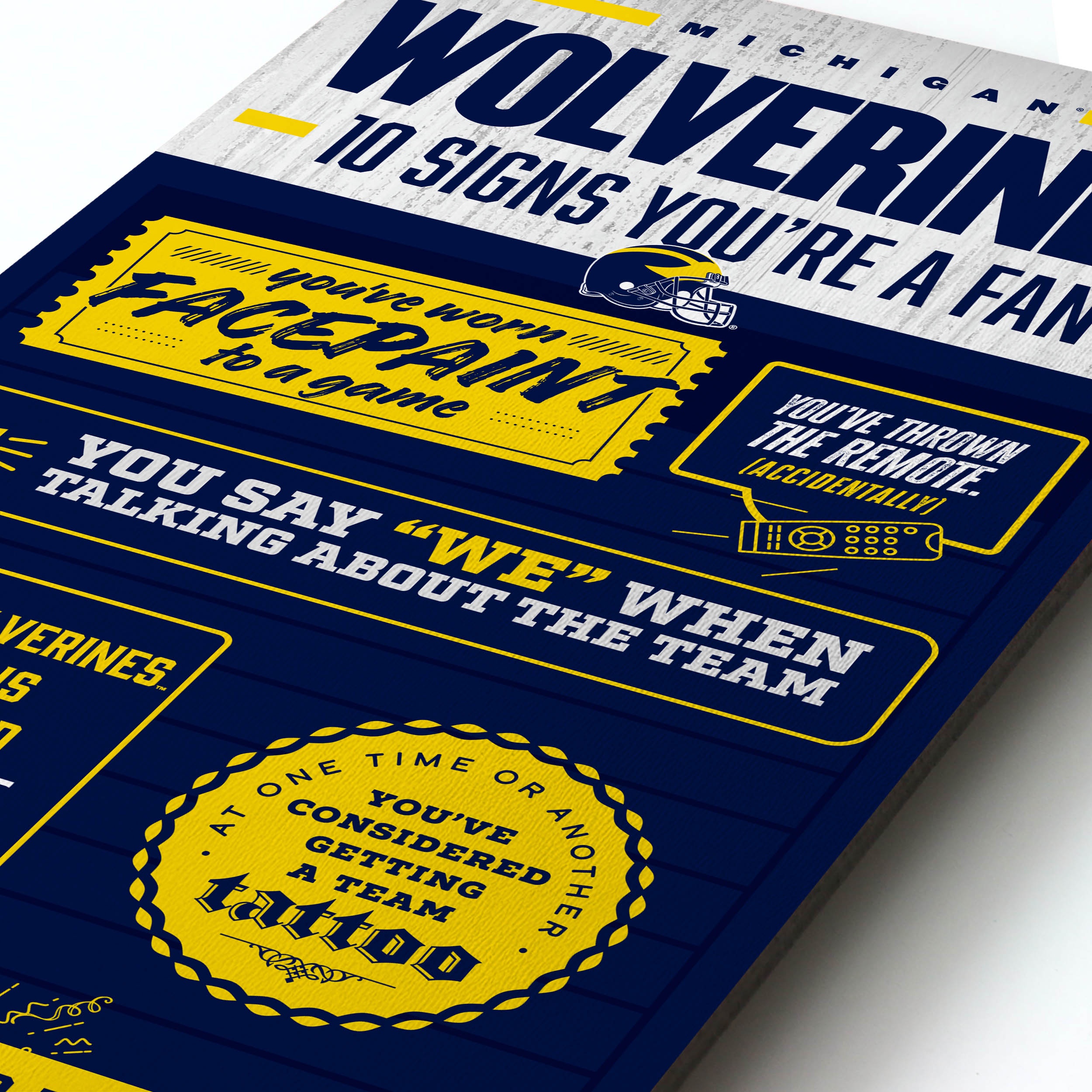 YouTheFan NCAA Michigan Wolverines 3D Top 10 Wall Art