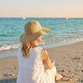 thumbnail image 7 of Solaris Women Floppy Sun Beach Hats with Wide Brim Straw Edge Summer UV Protection Foldable Gardening Hiking Cap, Tan, 7 of 7