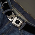 thumbnail image 2 of GM General Motors Belt, Seatbelt Buckle Belt, Pontiac Black Silver Logo Repeat, Youth 22 to 32 Inches, 2 of 9