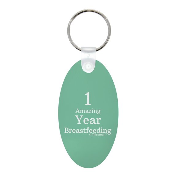 ThisWear Lactation Specialist Gifts for Mom 1 Amazing Year Breastfeeding Aluminum Oval Keychain