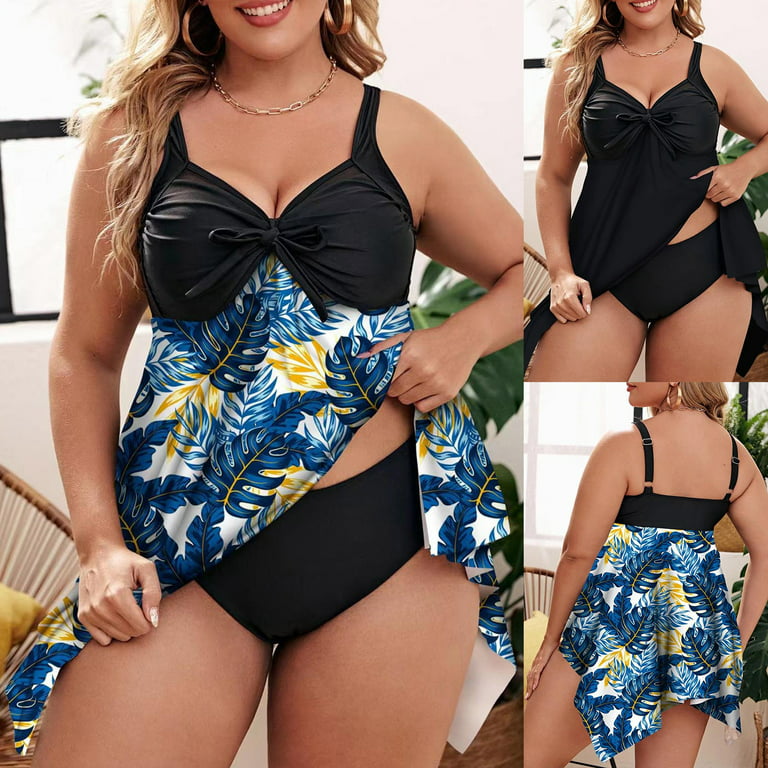 ZHAGHMIN Bikinis for Women Summer Women'S Retro Printed Swimsuit Fashion  Swimsuit Beach Bikini Underwire Swimsuit Tops for Women Large Bust Swi XXL  
