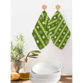 thumbnail image 2 of Saint Patrick's Day Kitchen Dish Towels for Drying Dishes Set of 3, Green Rainbow Lucky Clovers Striped Waffle Weave Microfiber Hand Tea Bathroom Towels Quick Dry & Absorbent Towel 12x12, 2 of 7