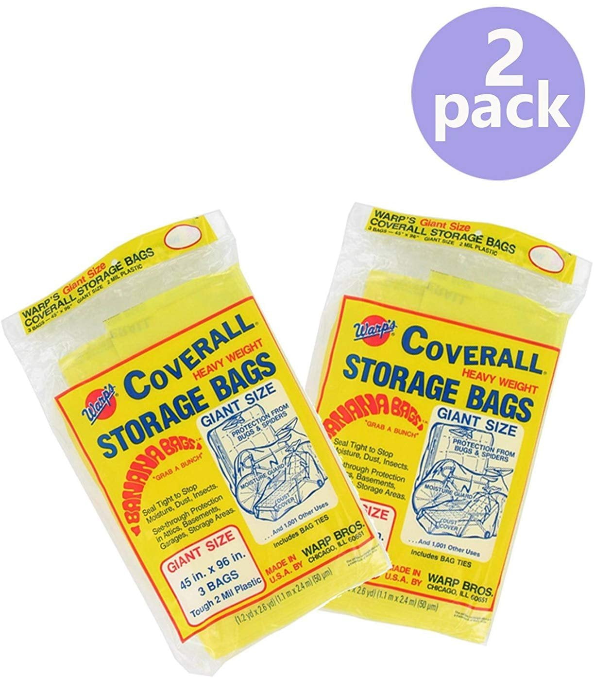 2 Warps Coverall Storage Bags Jumbo Size 60"x108" CB-60
