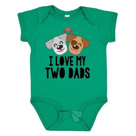 

Inktastic I Love My 2 Dads Gift Baby Boy or Baby Girl Bodysuit